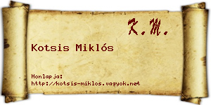 Kotsis Miklós névjegykártya