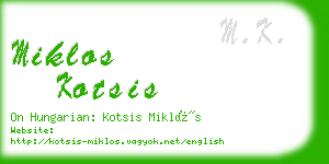 miklos kotsis business card